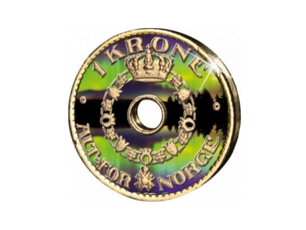 Hullkrone med gull og fargemotiv