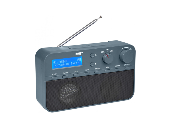 Skifergrå DAB-radio og 3 bøker