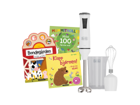 Babypakke med stavmikser og 3 babybøker