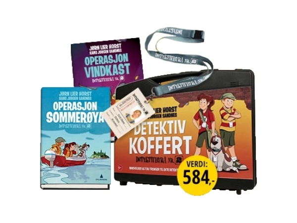 Detektivkoffert og 2 detektivbøker