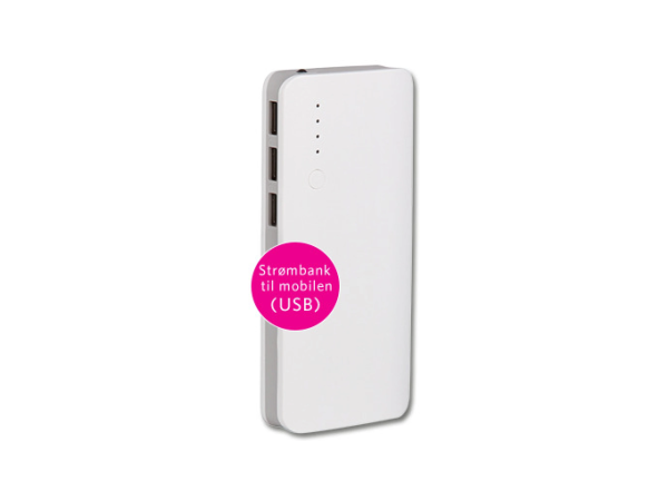 Strømbank 9000mAh og krimbokpakke