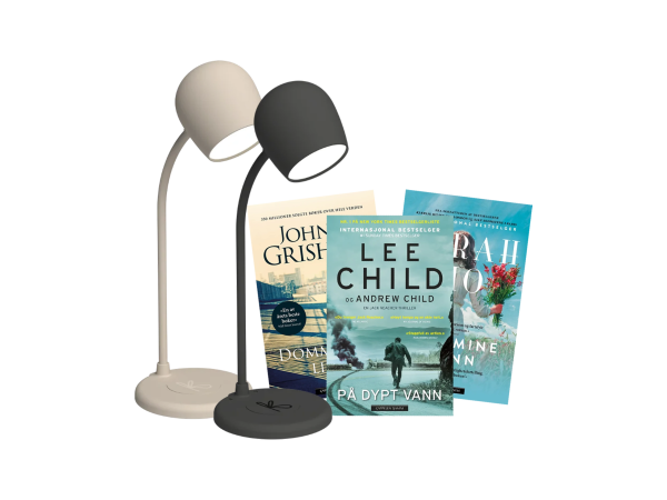 Kreafunk Ellie lampe m/ladeplate og 3 bøker
