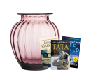 Hadeland Glassverk vase og 3 bøker