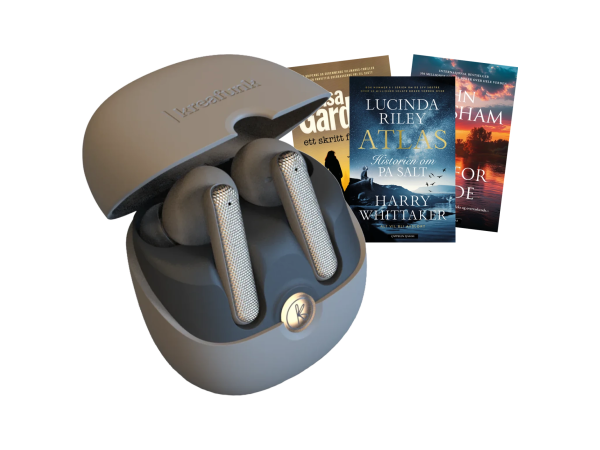 Kreafunk Pure hodetelefoner og 3 bøker